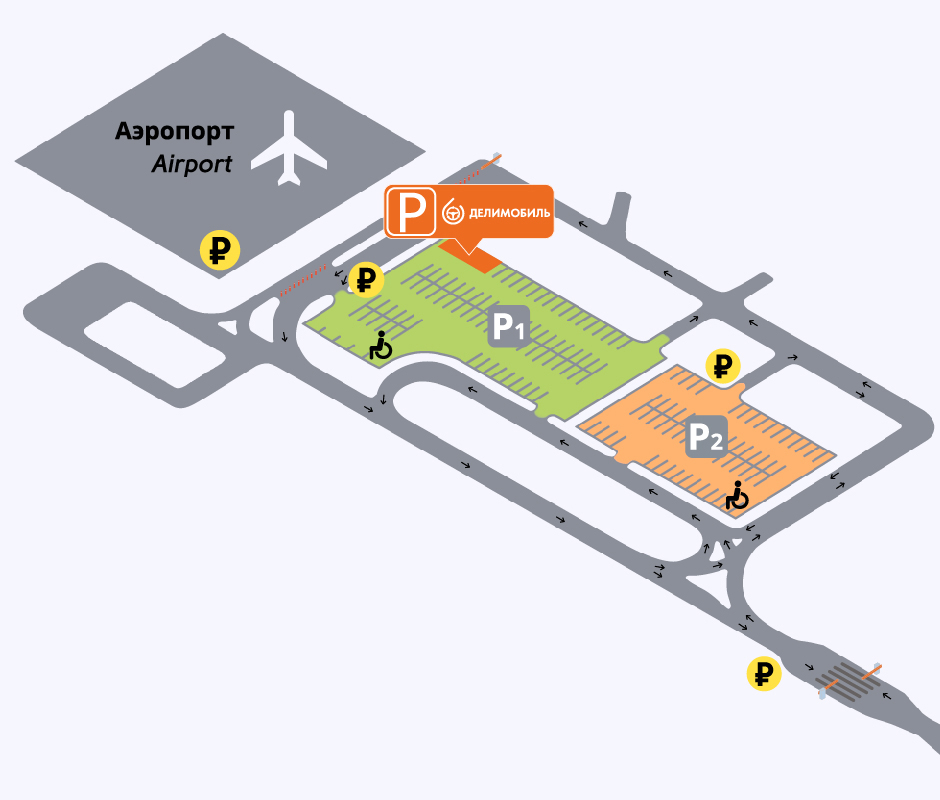 Схема парковки в аэропорту Стригино